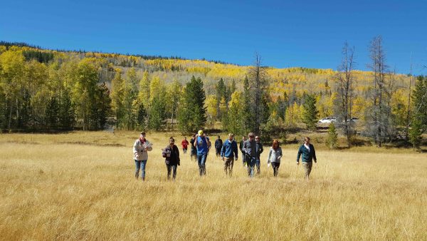 Students explore Hayden Fork, a glaciated valley in the Uinta Mountains in September. 